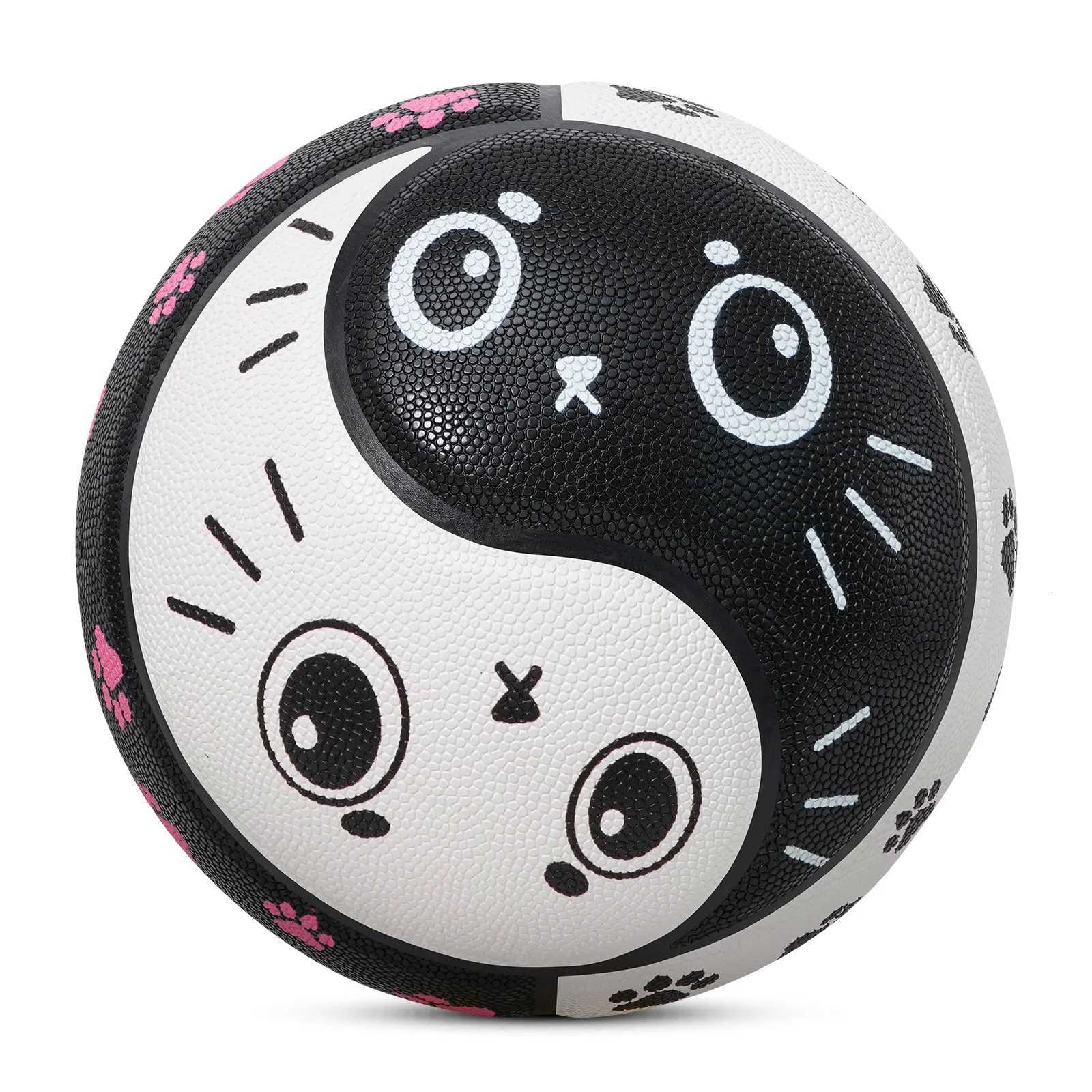 Kuangmi PU Basketball Tai Chi Design with Cute Cat Prints Indoor/Outdoor Use High Bounce Anti-Slip Size7 295 KMbb621W251115