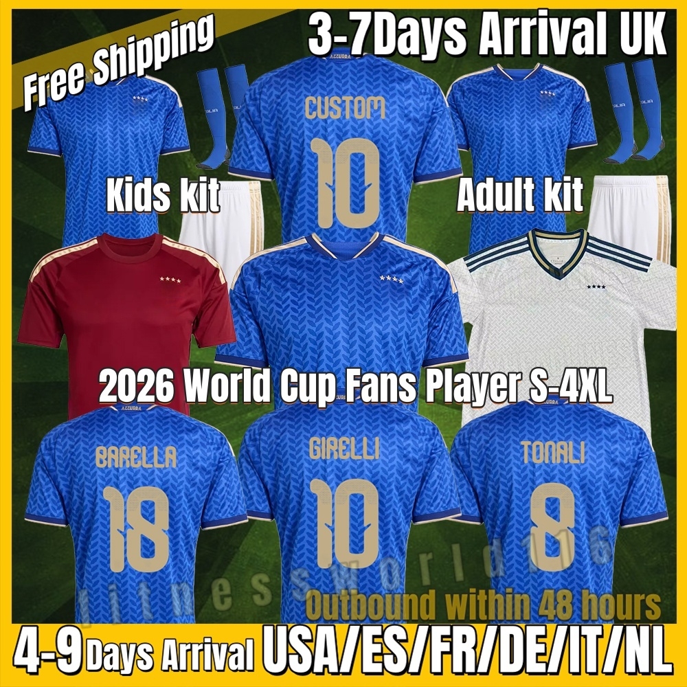 2026 Locatelli VERRATTI PELLEGRINI Maglia italia soccer jerseys 2026 2027 ITALYS football shirts tonali adult kids kit sleeve top quality GOALKEEPER S-4XL