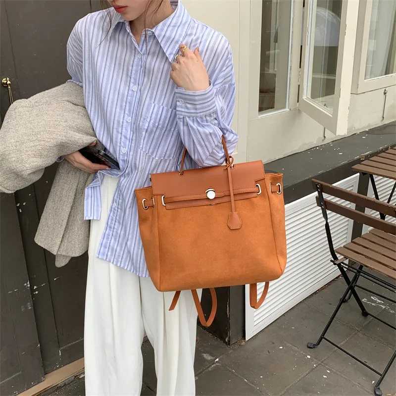 2024 Women Vintage Students Casual Travel Shoulder Handbags Solid Frosted Fashion All Match Backpacks New Preppy Y2k SchoolbagsW251115