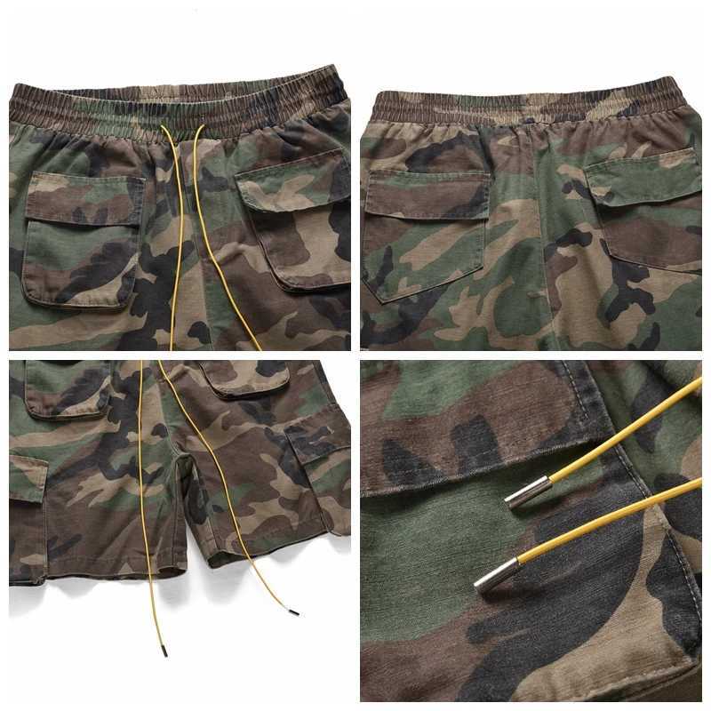 Retro camouflage cargo shorts mens three way customized pocket oversized cargo camouflage shorts summer street casual shorts Z250416