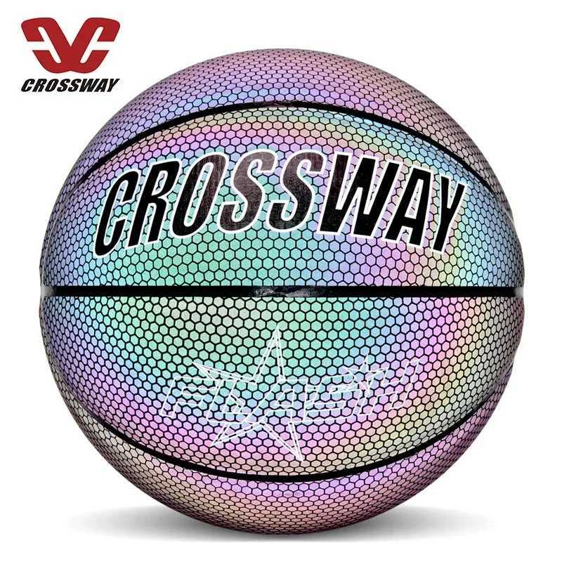 PU Reflective Glow Ball Indoor and Outdoor Basketball Training Equipment Size Seven Basketball Sports Ball Competitive MatchesW251115