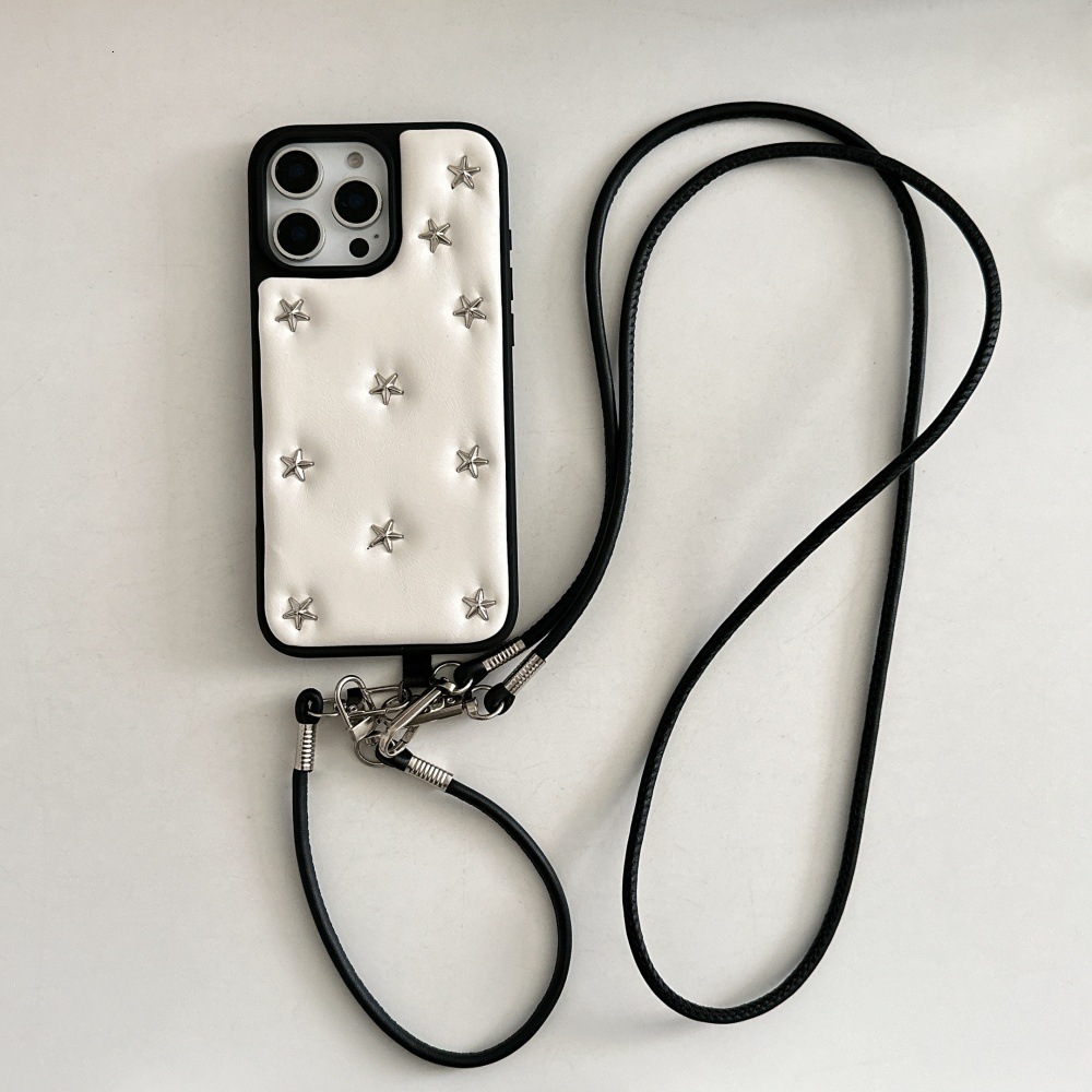 Full Screen Little Stars Rivet Phone Case Compatible with iPhone 17/16 Pro Max Personalized Solid Color iPhone 15/14 Pro