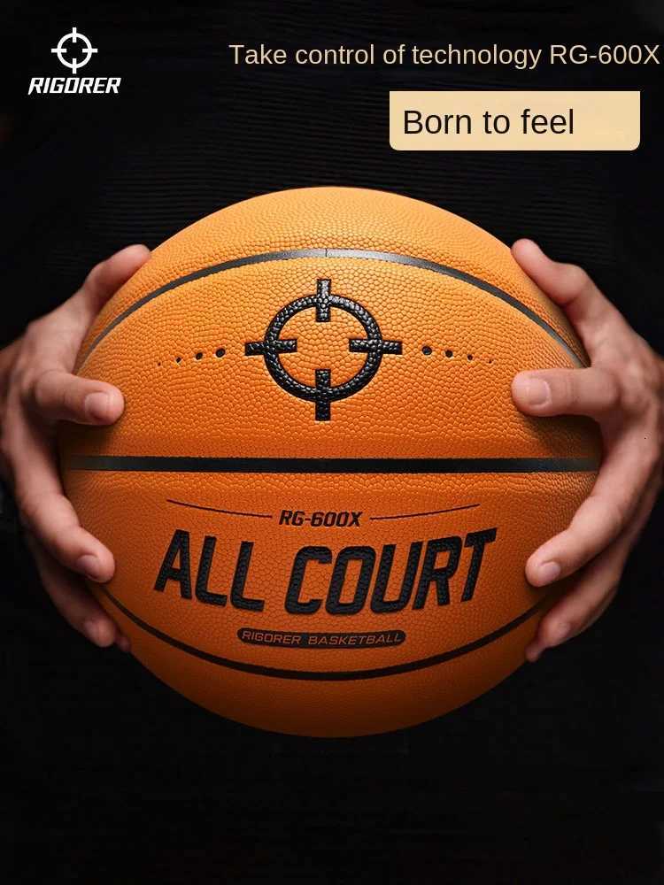 RIGORER Professional Size 7 Basketball 295 Inch High Bounce PU/ Rubber Composite for Court Street Play - Durable GripW251115