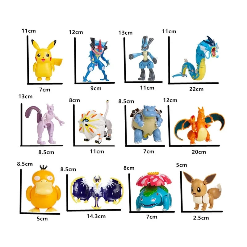 Pokemon Official Licensed Figure Wholesale - Pikachu Charizard Gengar Venusaur Transformable PVC Model Kit with Pokeball, Bulk Stock for Resellers Kid