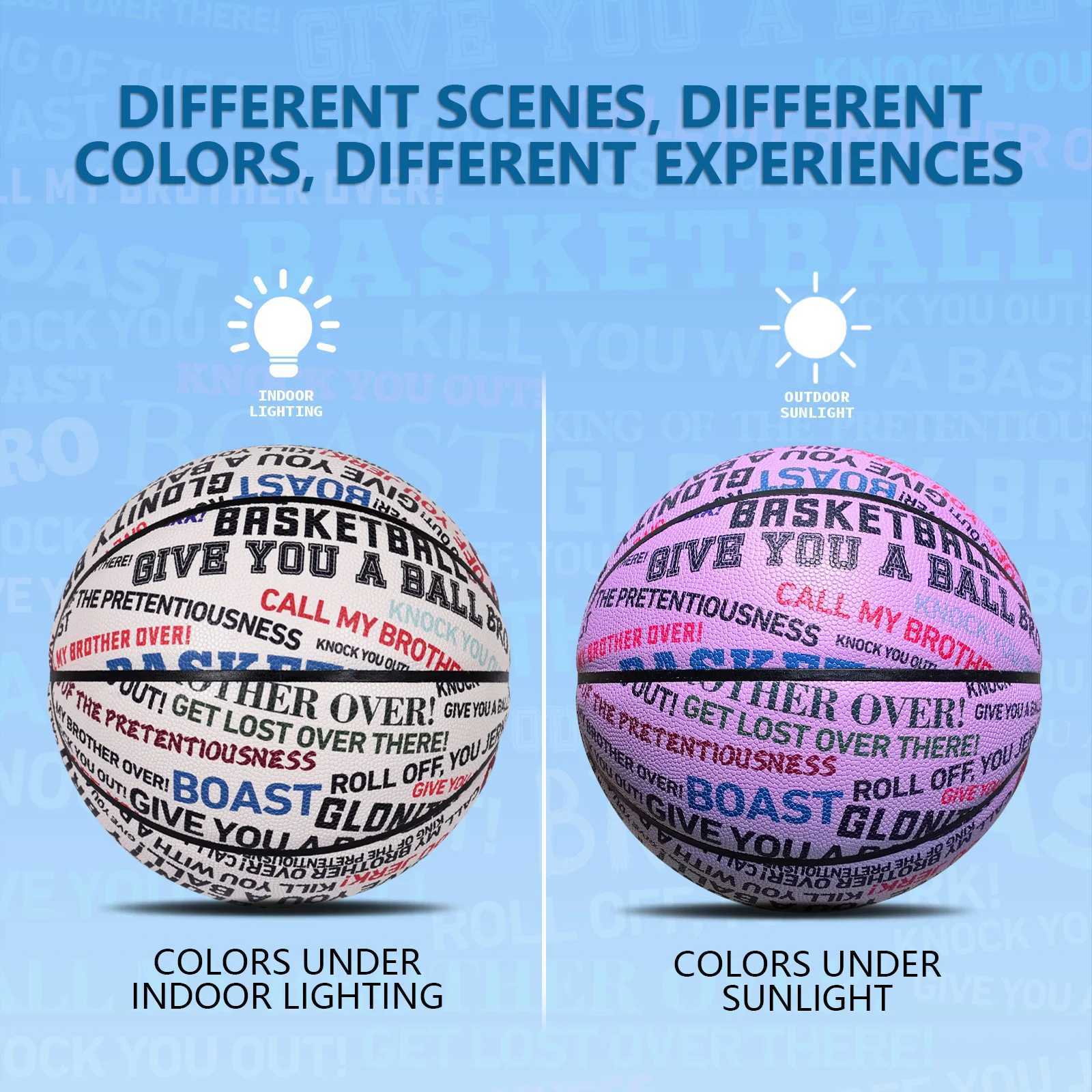 Color-changing Basketball-Official Size 6/7 Composite Leather High Quality Durable Street Basketball For BoyGirl Gift Game BallW251115