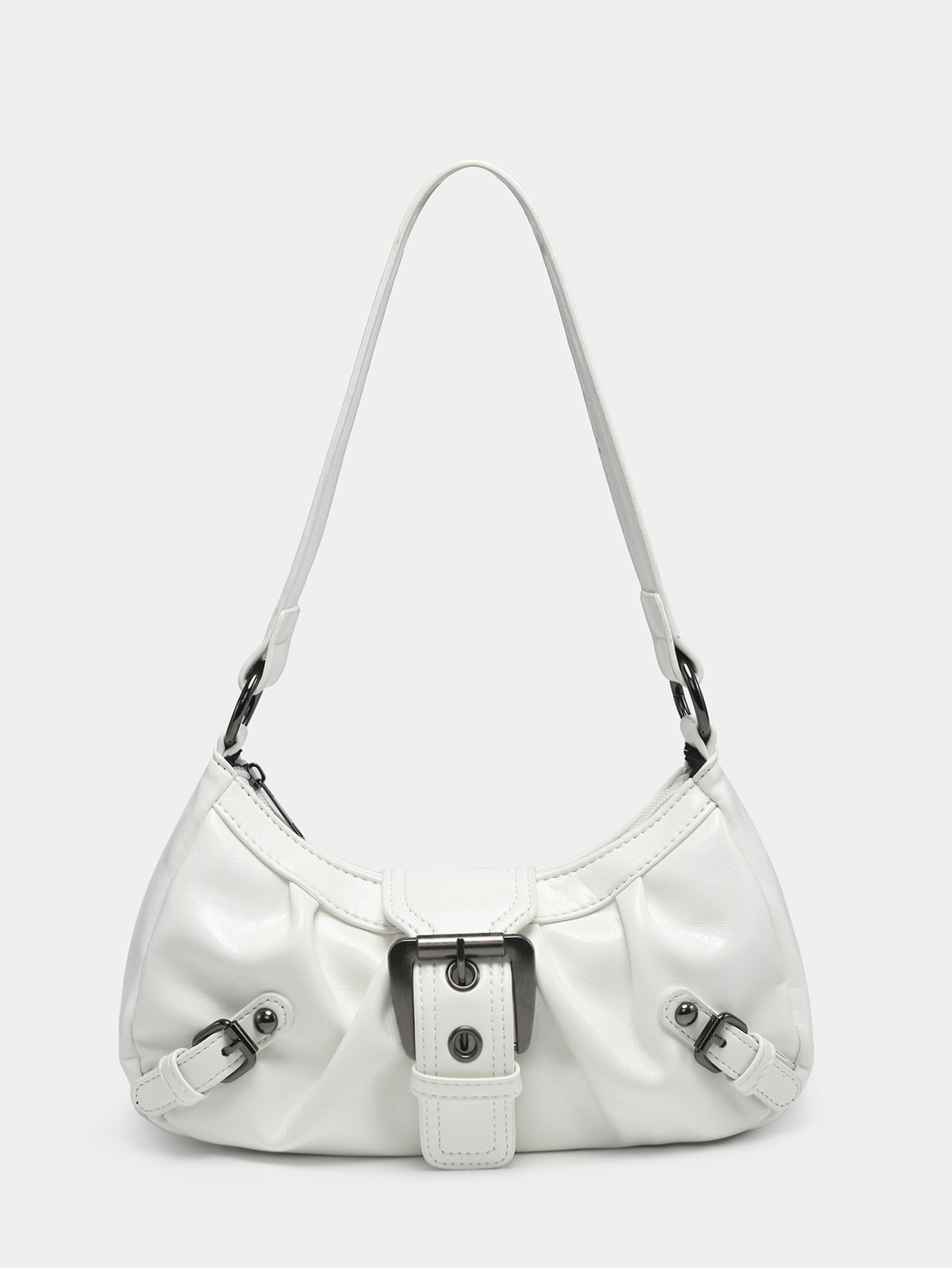 2025 Spring Collection Hot-selling Overseas Maillard Retro Style, Spicy Girl Wasteland Style Distressed Two-tone Leather Shoulder Bag new design