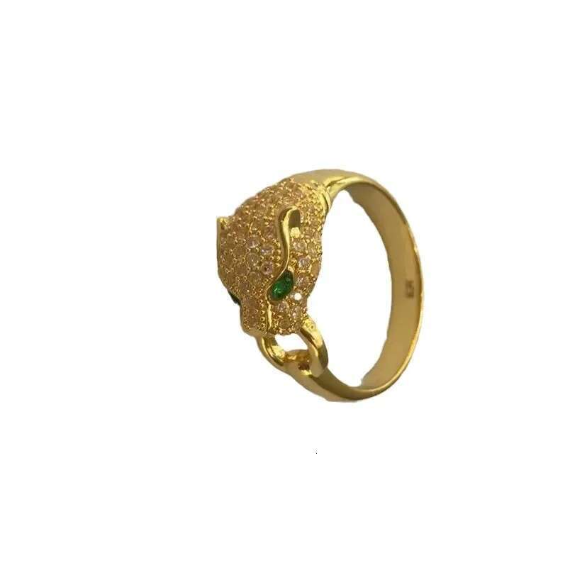 Golden Leopard Head Real Gold for Woman Quality Fine Jewelry AU750 Ring Party Gift