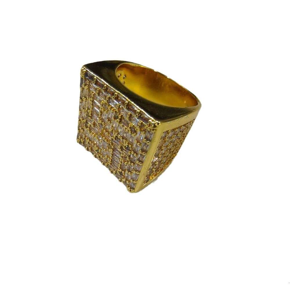 DHcollections Diamond Studded Men's Exaggerated Personality, Generous Block, Cool Ring, Hip-hop Trendy Bracelet
