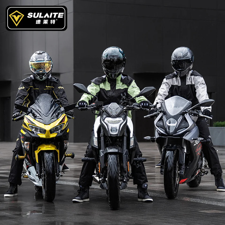 Motorcycle raincoat mens waterproof 100% motorcycle rider raincoat set motorcycle raincoat jacket pants bicycle raincoat set 250411