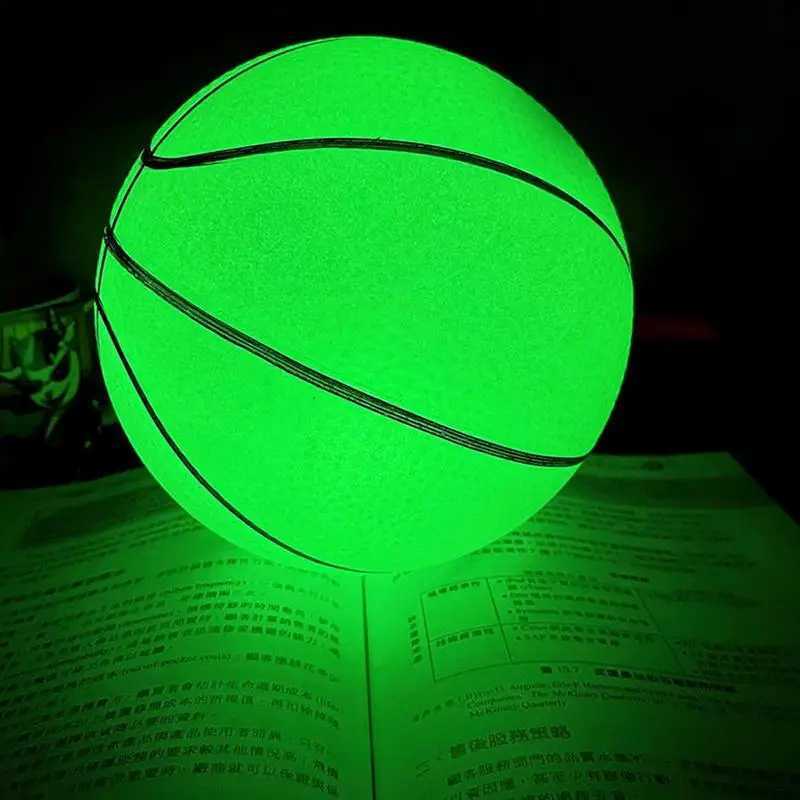 Luminous Basketball Glow In Dark Night Light Basketball Illuminated Reflective Glowing Kids Bouncy Balls For Play Indoor OutdoorW251115