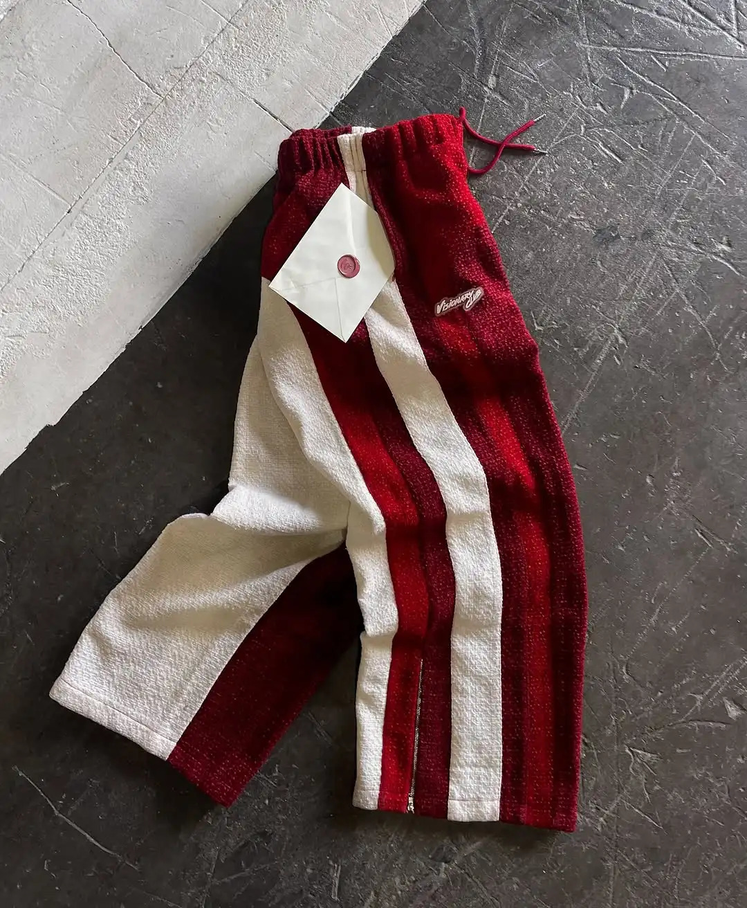 Sweatpants Harajuku Red and White Splicing Joggers Women Casual Baggy Y2k Pants Elastic Waist Wide Leg Trousers Streetwear 250415
