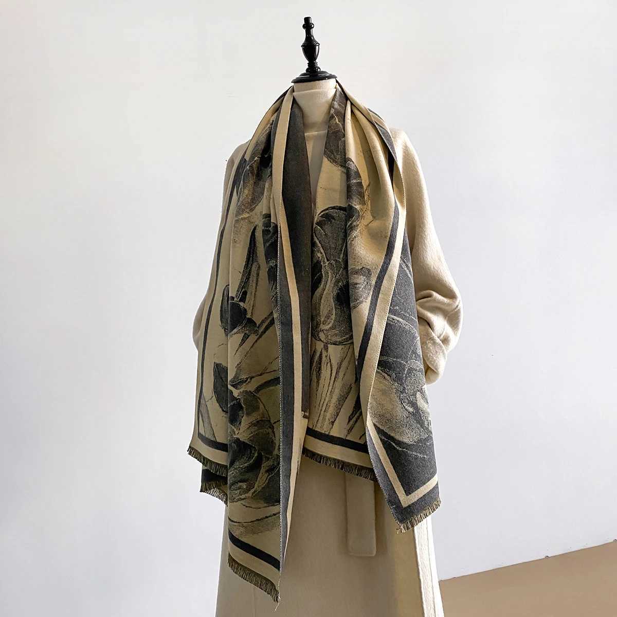 Luxury Luxury Winter Thicken Wrap Shawl Womens Imitation Cashmere Jacquard Scarf High Quality Two-Sided Pashmi Ladies Brand New Design Y251115
