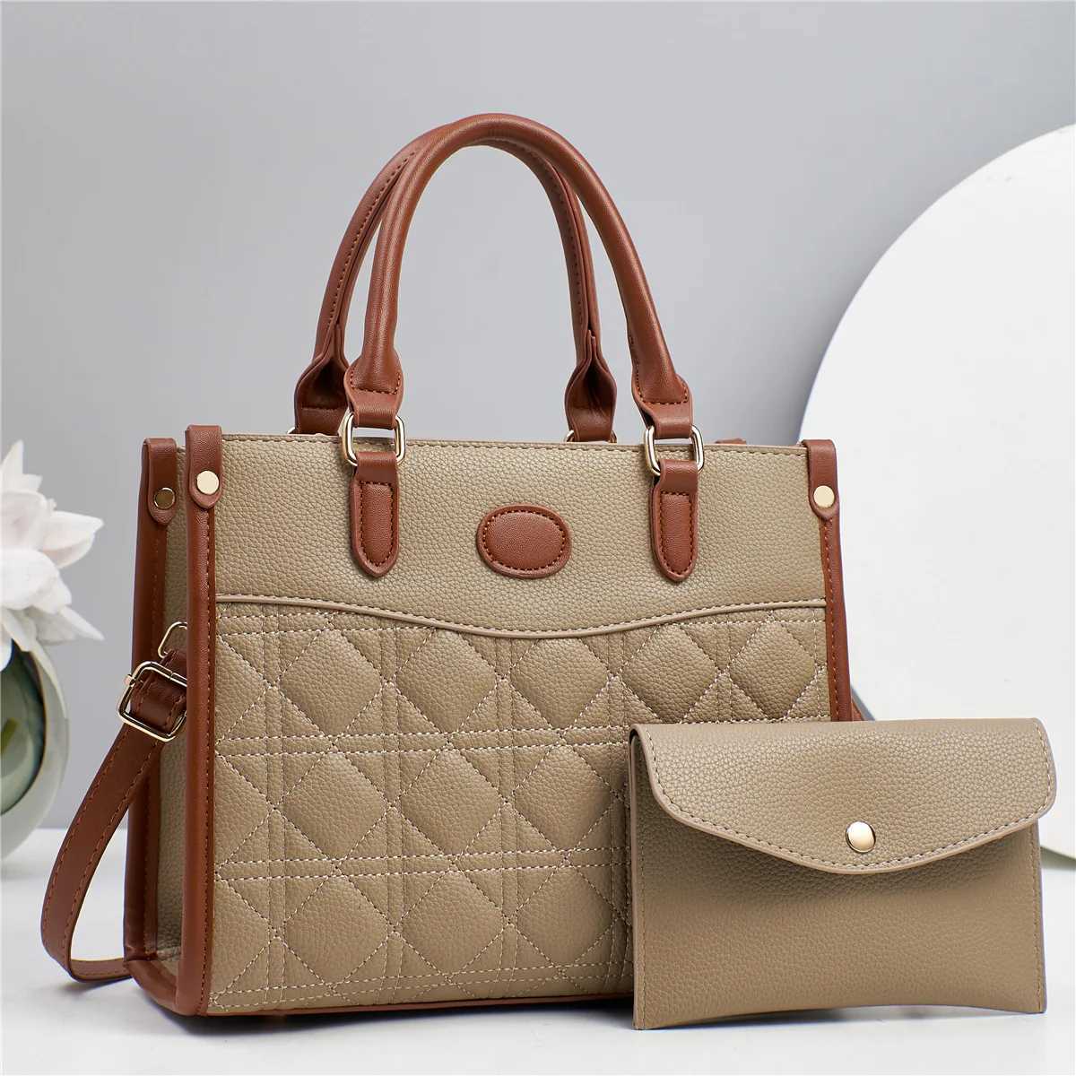 Womens Handbag Tote Large Capacity Crossbody Shoulder Bag with Small Clutch Purse Wallet Female Top-handle BagsW251115
