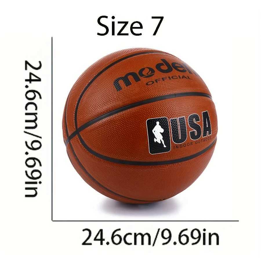 1pc official adult teenager basketball - brown size 4/5/6/7 basketball - durable rubber indoor/outdoor professional game ballW251115