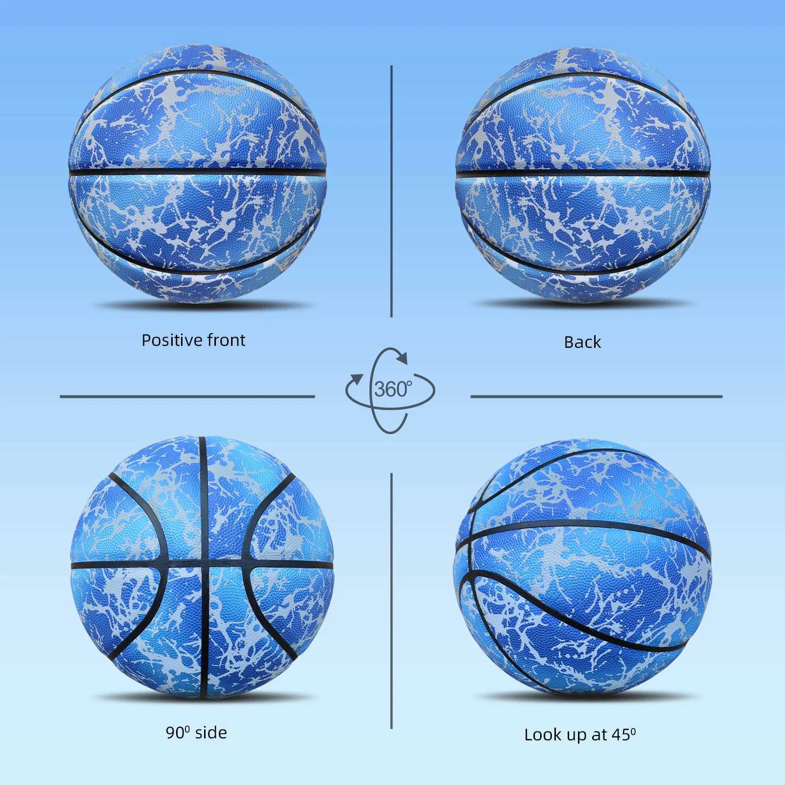Glow Reflective Basketball AdultChildren Youth Wear-resistant Luminous Basketball Size 7/6/5 Pu Soft Leather Game Training BallW251115