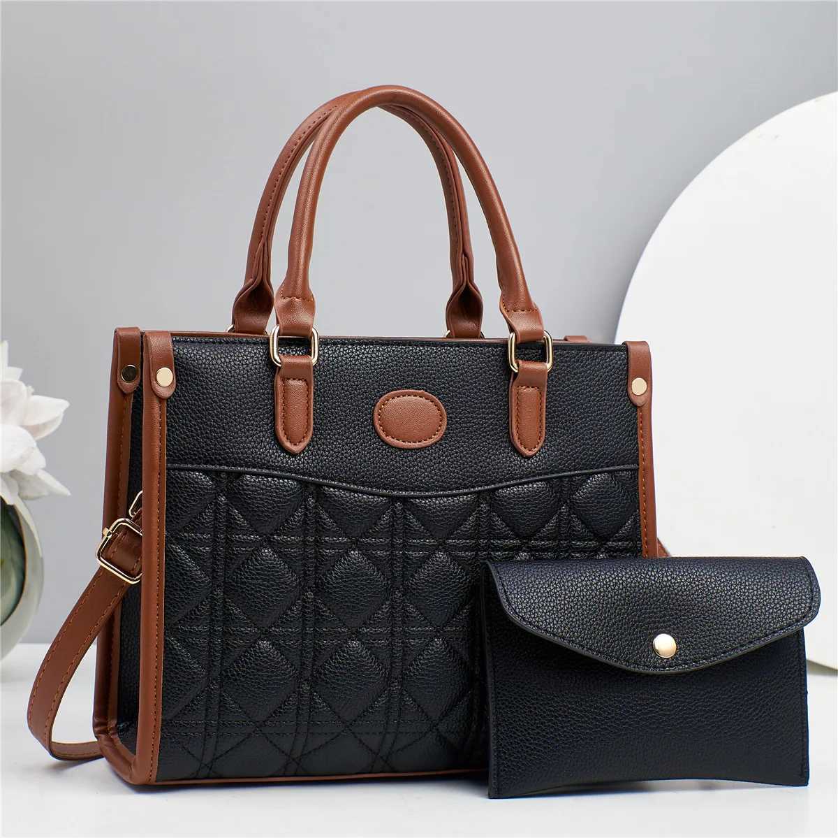 Womens Handbag Tote Large Capacity Crossbody Shoulder Bag with Small Clutch Purse Wallet Female Top-handle BagsW251115