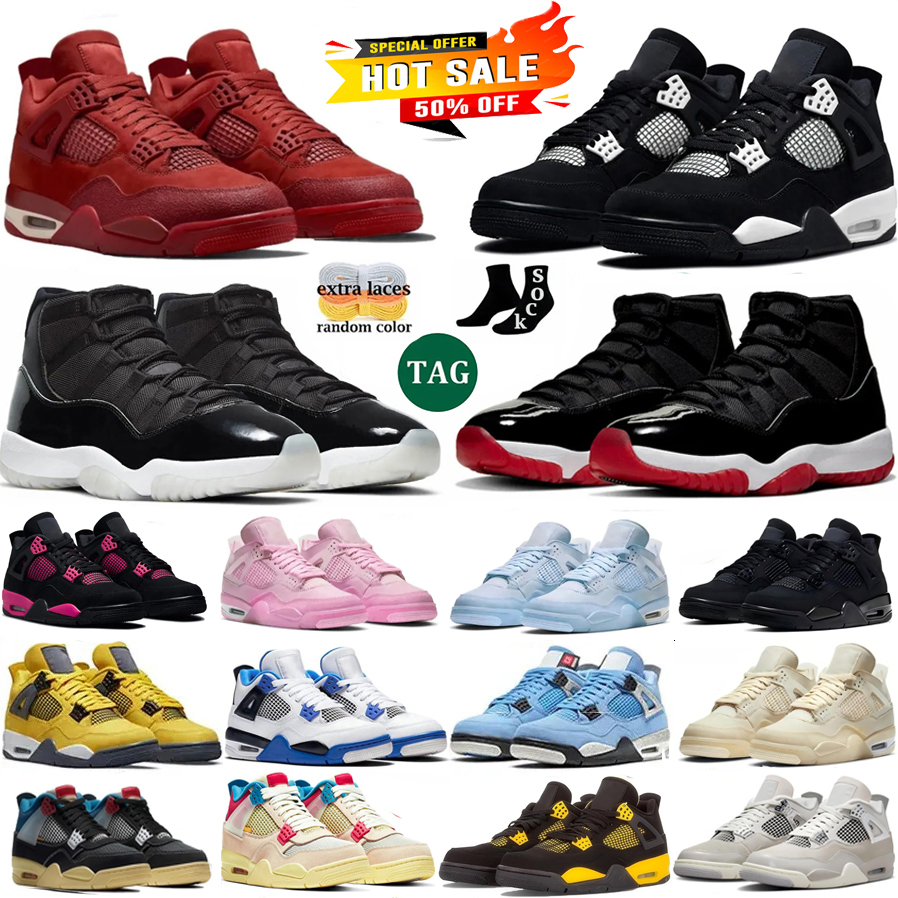4 Baketball Shoe For Men Women 4 Sneaker 11 Military Black Cat Pine Green Seafoam White Oreo Red Thunder Unc Bred Cacao Medium Olive Sail Men Trainer