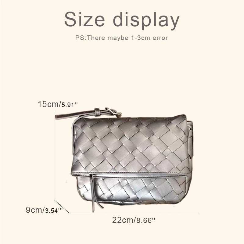 Korean Casual Box Message Bags For Women Luxury Designer Handbag And Purses 2025 New In PU Cross Weaving Small Underarm ShoulderW251115