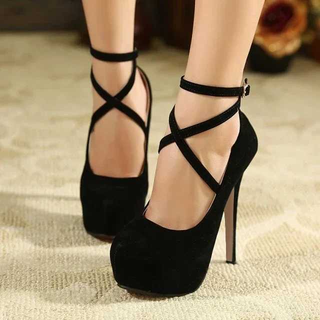 Women Platform Stilettos Sexy Pumps Shallow Round Toe Slingback Super High Heels Elegant Party Wedding Banquet Shoes W250910