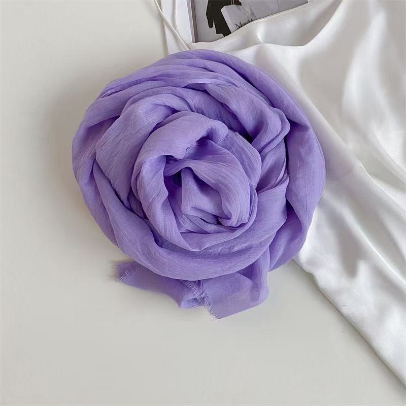 T482 Thin Women's Desert Shawl Cotton and Linen Texture Beige All-match Scarf Travel Sunscreen Gauze Scarf Silk Scarf