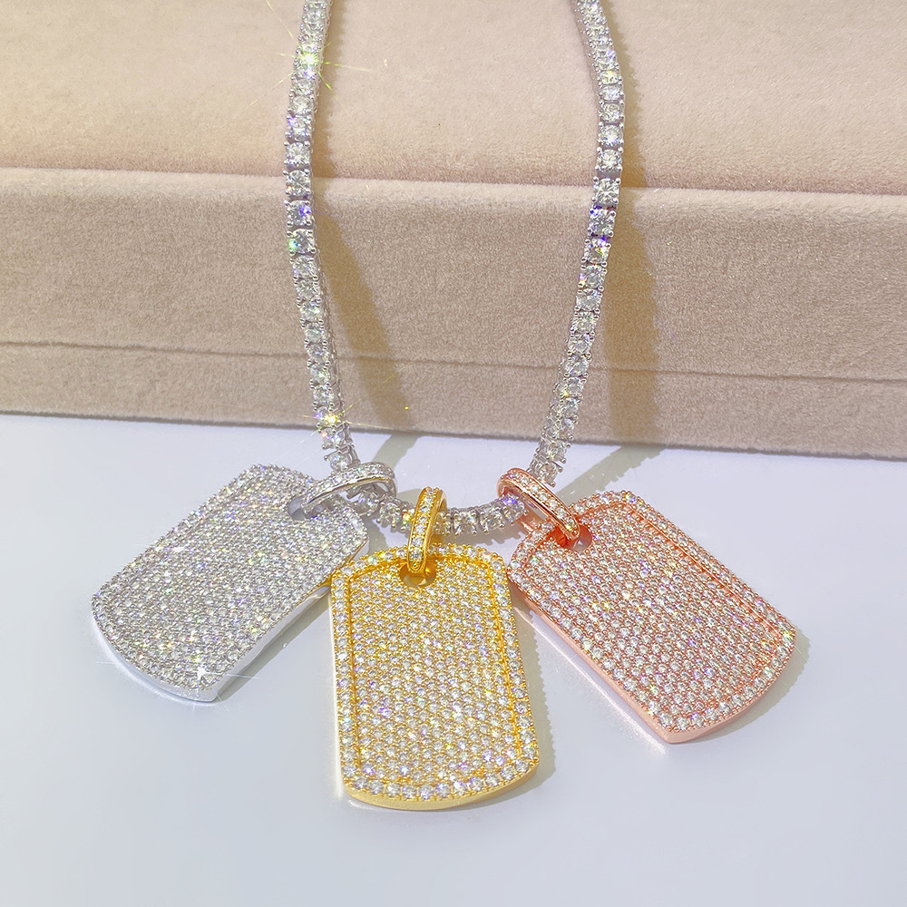 Tennis chain, trendy pendant, moissanite Cuban chain necklace, hip-hop jewelry for men, Gift