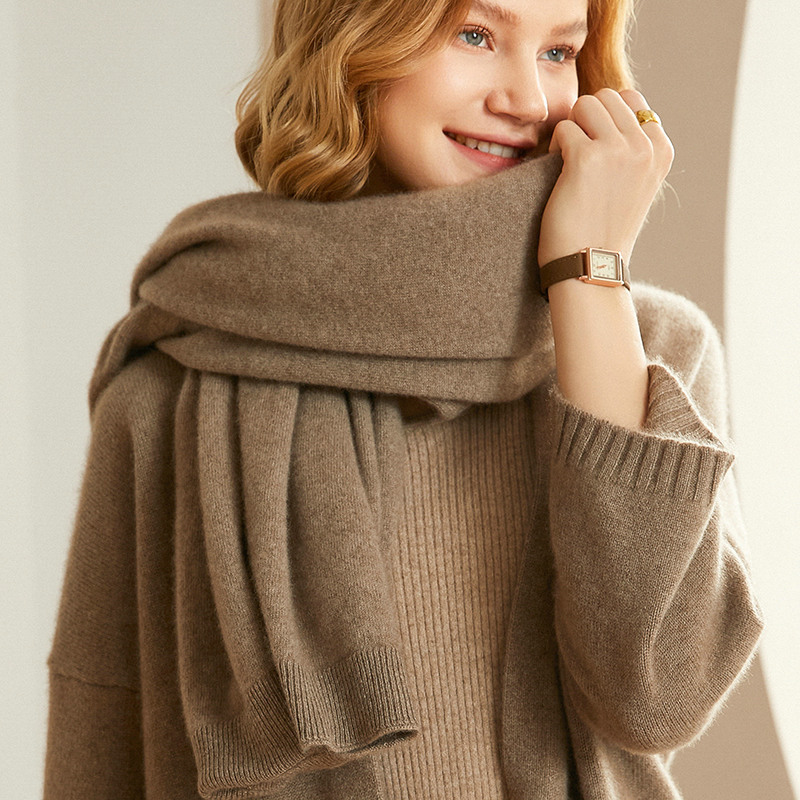 K418 Scarf autumn and winter European and American imitation cashmere solid color long scarf versatile warm neck scarf single color shawl cross-border