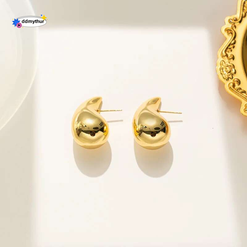 Small Gold Color Water Drop Stud Earring for Women Ear Jewelry Simple Valentine's Day Gift ddmythur