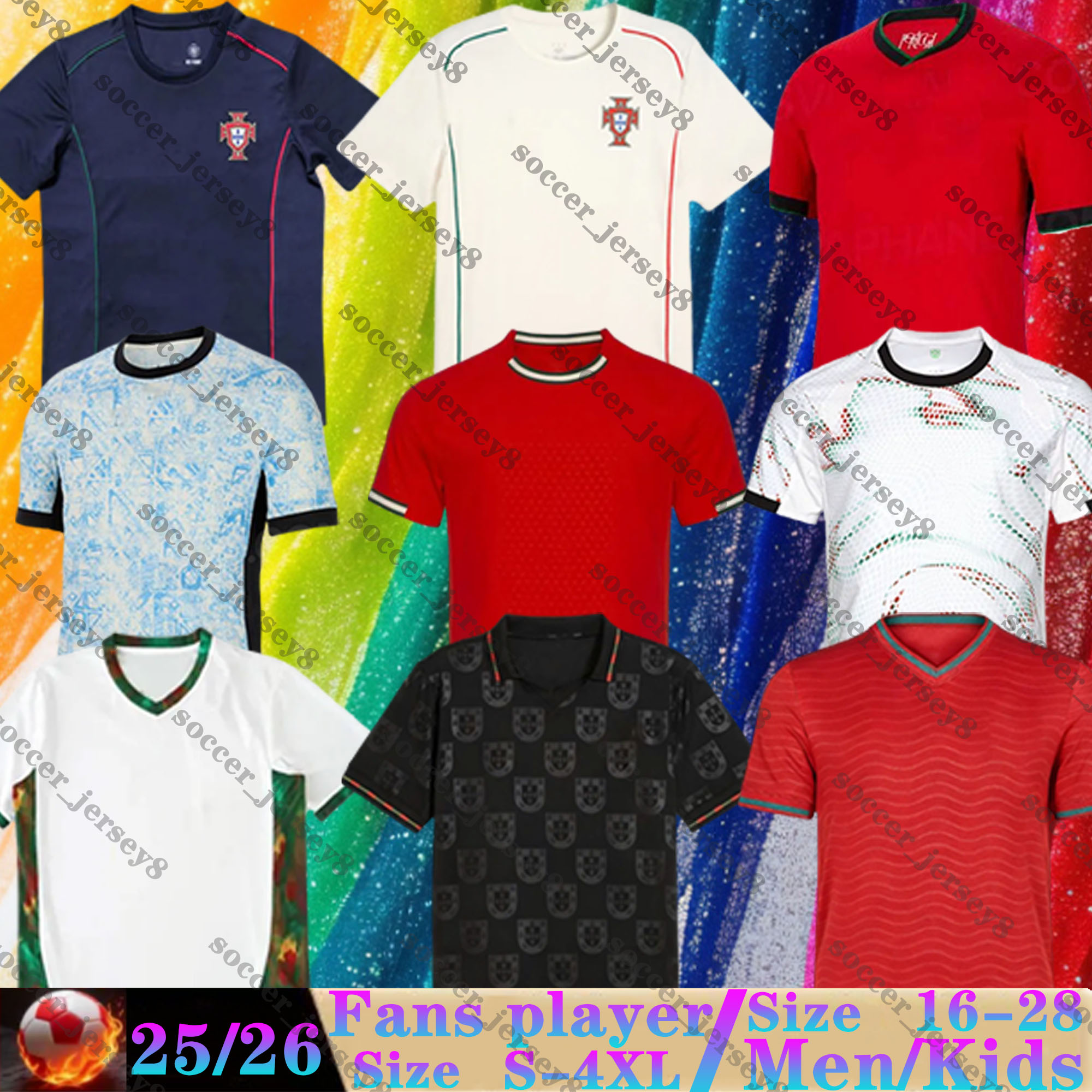 2025 2026 Portugal soccer Jerseys Portuguesa RoNalDo JOAO FELIX BERNARDO PEPE Portugieser Team B. FERNANDES PEPE BRUNO 25 26 27 Portugals football shirts Men Kids kit