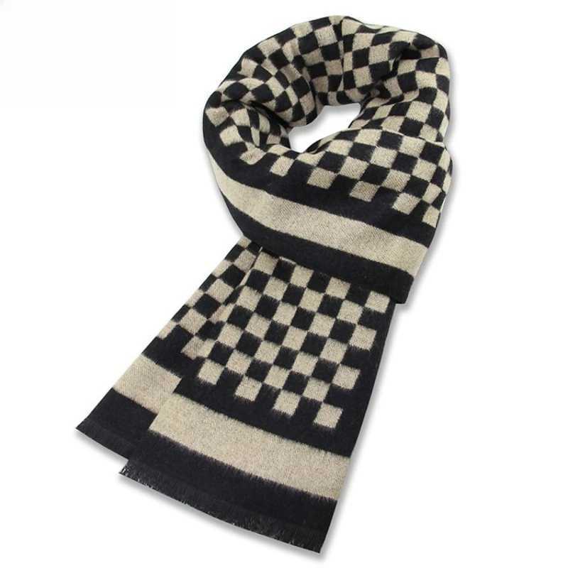 Luxury Mens Scarf Winter Warm Windproof Scarf Casual Fashion Classic Checked Scarf for Men Y251115