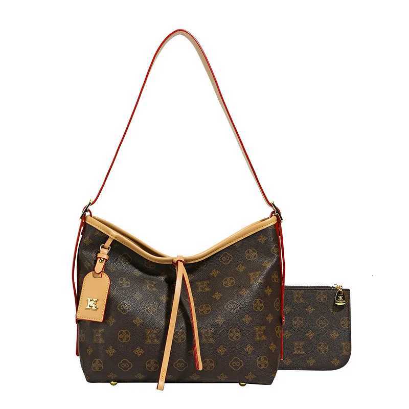2025 New High-end Bag Femininity Commuting Versatile Large-capacity Retro Fashion Printed Shoulder Messenger BagW251115