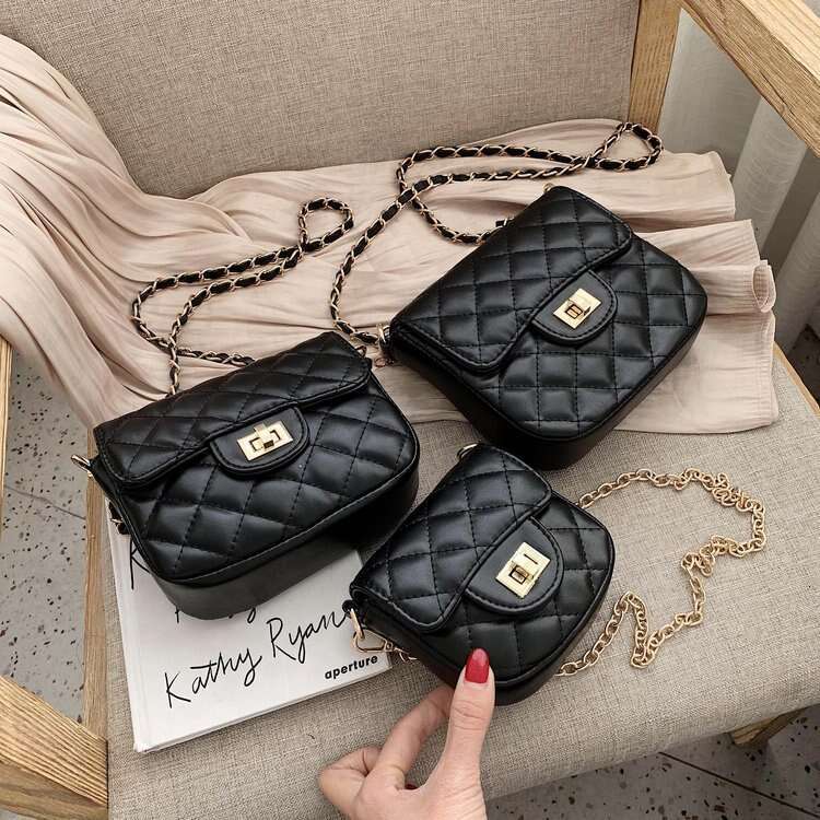 New embroidered thread square bags for women, large, medium and small letter bags, trendy coin purse, shoulder bag, crossbody bag