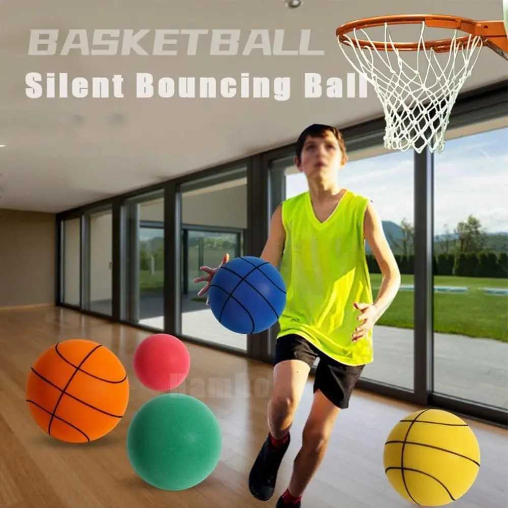 Silent Basketball Indoor Training Squeezable Mute Bouncing Pu Basketball Low Noise Ball For Various Indoor ActivitiesW251115
