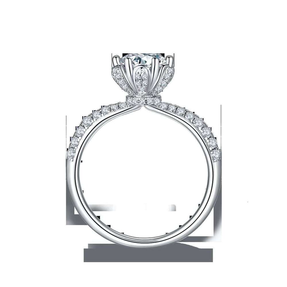 DHCollections Engagement Rings Jewelry Plated Ring Gold High Quality in Stock Sterg Sier for Women with Moissanite 1ct 6.5mm M27A