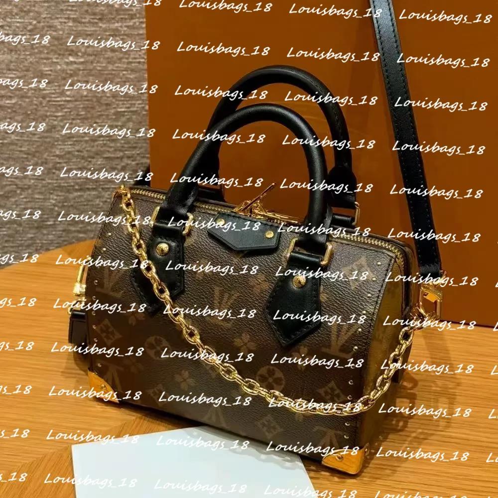 Trunk 10A top quality Luxury Women's Brand Clutch Bags Designer Round Crossbody Shoulder Purses Handbag Women Clutch Travel Tote BagSpeedybag Boston bag Brown