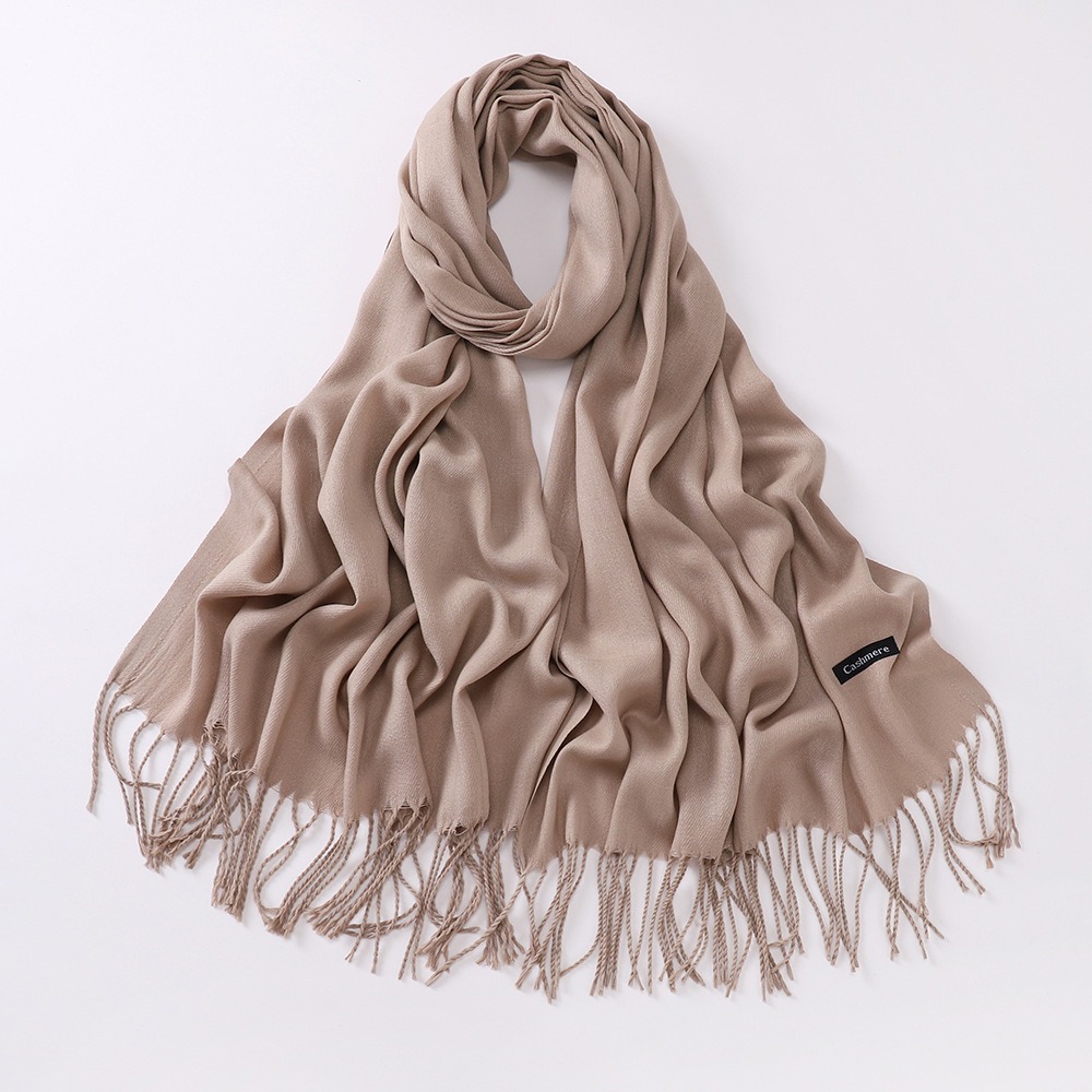 K407 Scarf autumn and winter European and American imitation cashmere solid color long scarf versatile warm neck scarf single color shawl cross-border