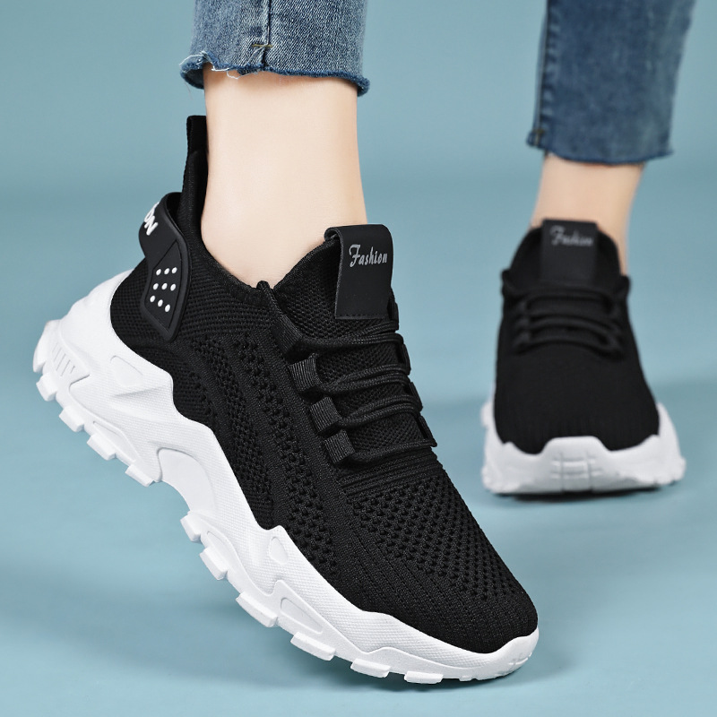 Women'S Fashion Solid Color Lace Up Low Top Sports Shoes, Breathable Fabric Upper, PVC Sole, Superfine Fiber Insole, Hand Washable