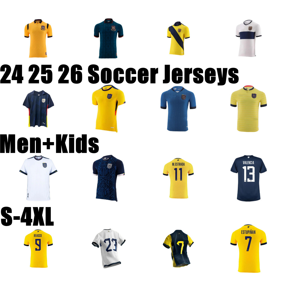 2025 2026 Ecuador ESTUPINAN PLATA Soccer Jerseys 24 25 MARTINEZ HINCAPIE camisetas de futbol D. PALACIOS M. CAICEDO Home Away 3rd IBARRA Estrada Men Kids Football Shirt