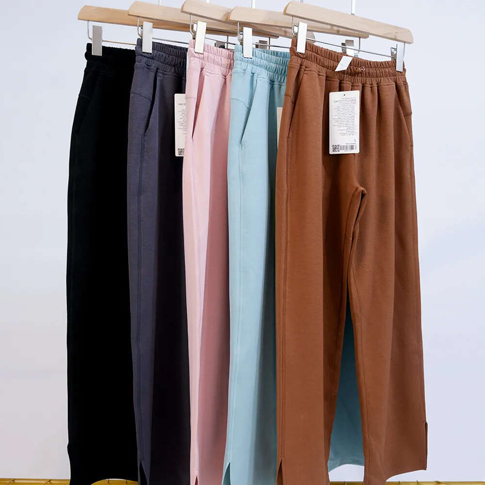 11A New Women luluity lemoner Pants Split Long Ladies luluity lemoner sets Soft Fabric Straight Jogger Trousers luluity lemoner leggings Yoga women clothes