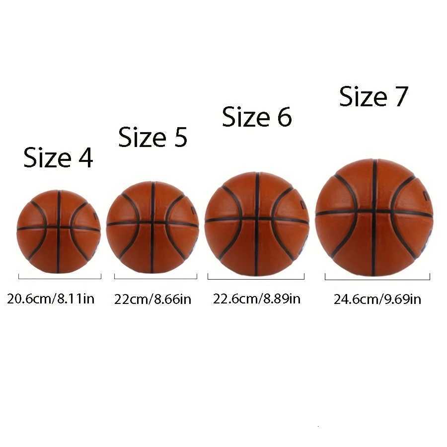 1pc official adult teenager basketball - brown size 4/5/6/7 basketball - durable rubber indoor/outdoor professional game ballW251115