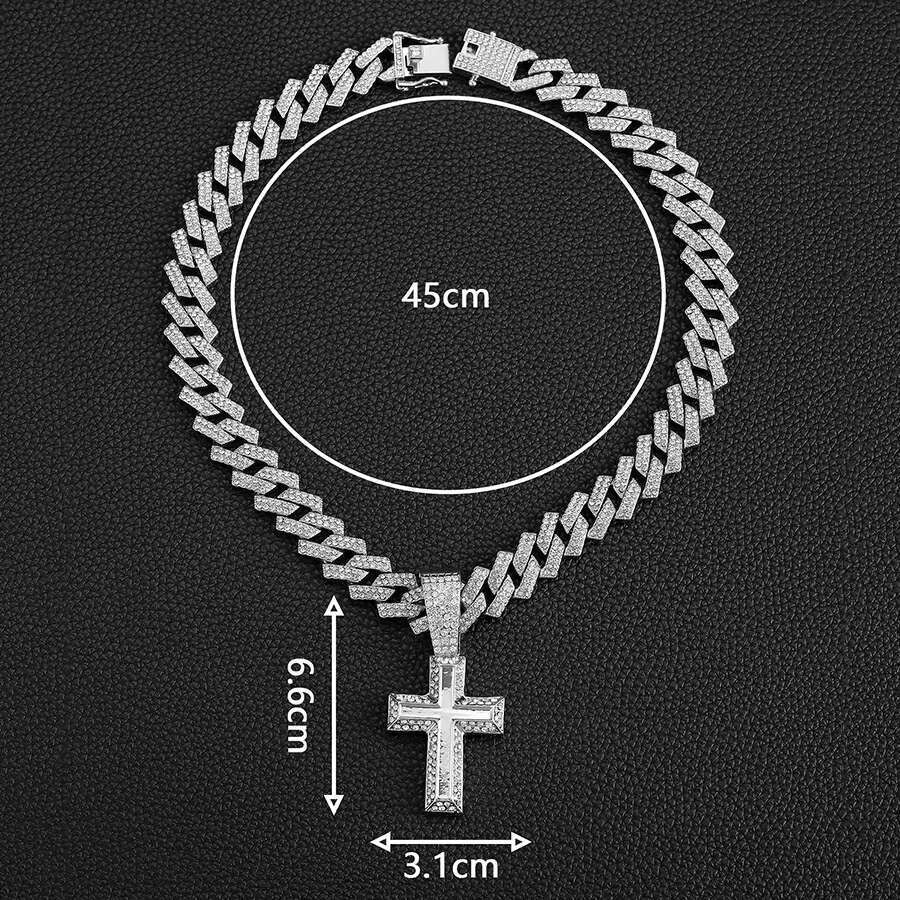 DHcollection Hip Hop Men's Jewelry Iced Out 15mm Width Cuban Chain With Alloy