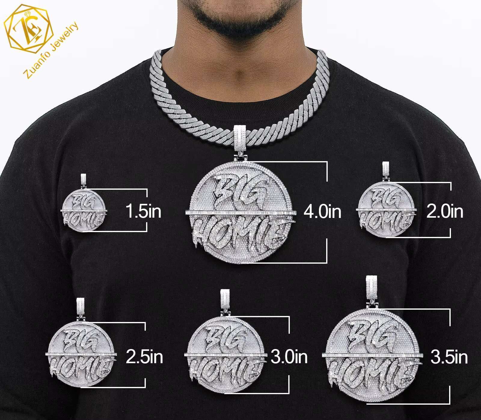 Factory Customized 3d Custom Name Hip Hop Pendant Vvs Moissanite Diamonds Cuban Chain Moissanite Pendant Men Iced Out Jewelry