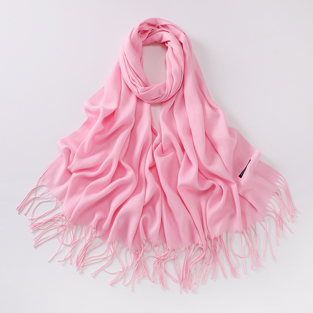 K407 Scarf autumn and winter European and American imitation cashmere solid color long scarf versatile warm neck scarf single color shawl cross-border
