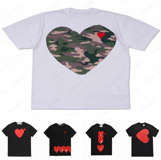 Luxury Designer PLAY Mens T shirts Red Heart Fashion Embroidered Casual T-shirt Cotton Printed Short Sleeve Women High Quanlity Tshirts Summer Asian Size very nice