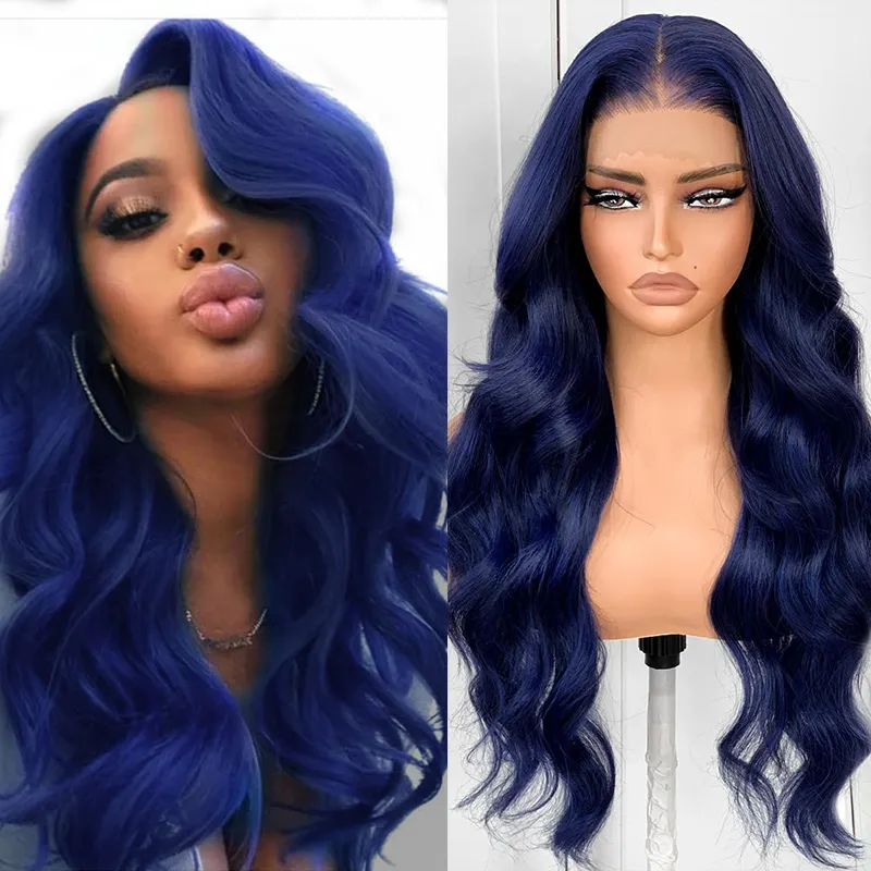 HD Body Wave Lace Wig Simulation Human Hair Wigs Lace Front For Black Women Pre Plucked Mixed Blonde Colored Hair Brazillian Free Style Synthetic Wigs