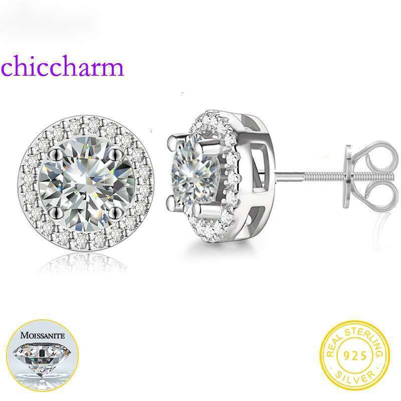 TUHE Unisex VVS1 Moissanite Fine Jewelry Earings 3MM/4MM/5MM Sier Fashion Earrings Women Gift