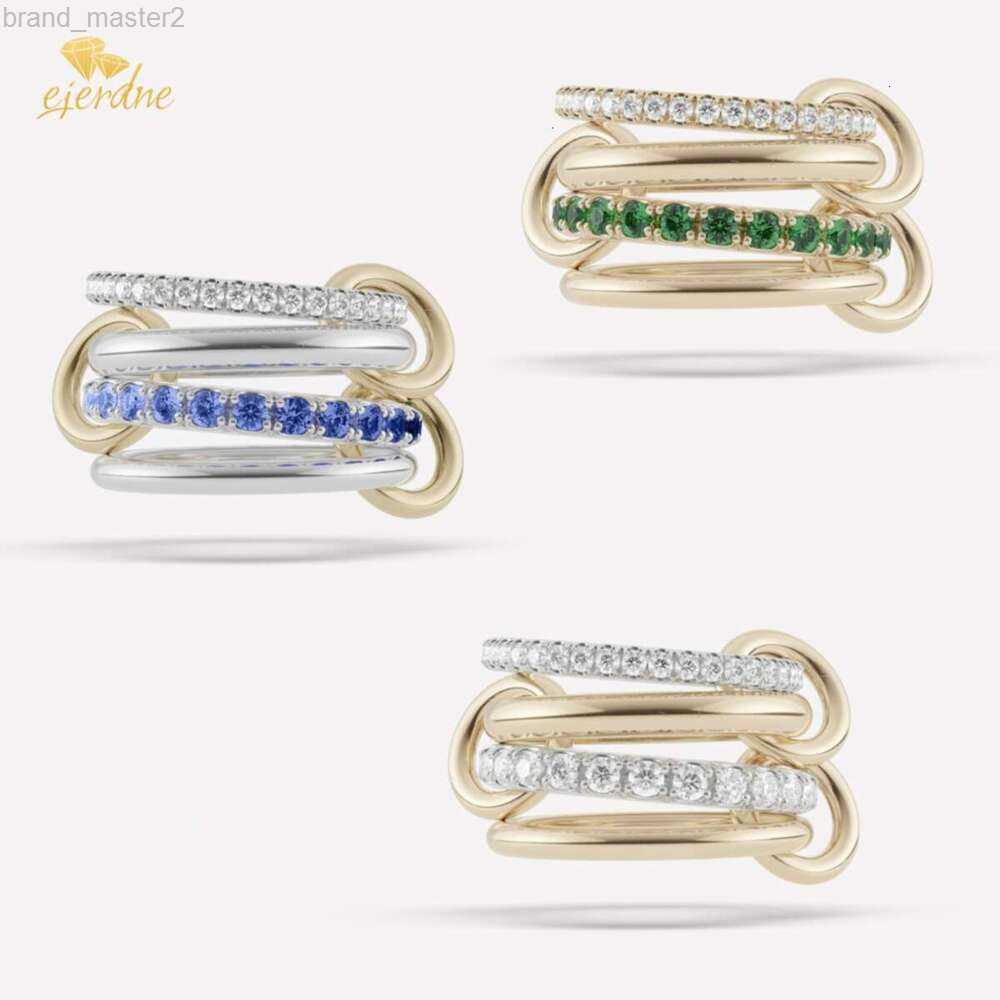 Spinelli Kilcollin Halley Emerald Gold rings designer custom brand silver sapphire Ring New in luxury fine jewelry yellow diamond Snake Stacking ring for women