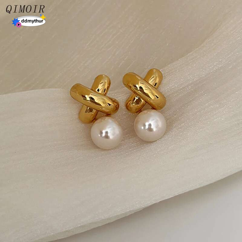 Cute Imitation Pearl Metal Post Earrings For Women Fashion Jewelry Career Accessories Trendy New Elegant Style Fancy Gifts C1424 ddmythur