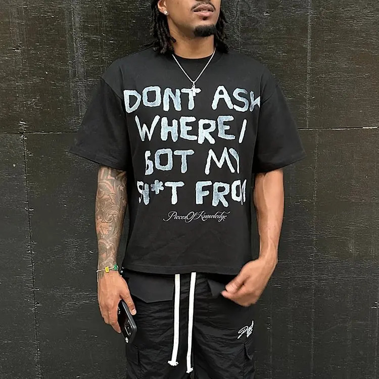 Dont ask me where I got my Sh * T from Graphic 100 cotton Tshirt mens Y2K short sleeved retro oversized Tshirt womens top 250409