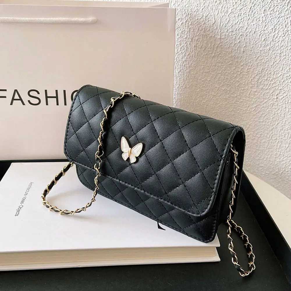 Classic Style Plaid Chain Bag Fashion PU Leather Shoulder Bags Women Trendy All-Match Crossbody Handbag Korean Style Mini PouchW251115