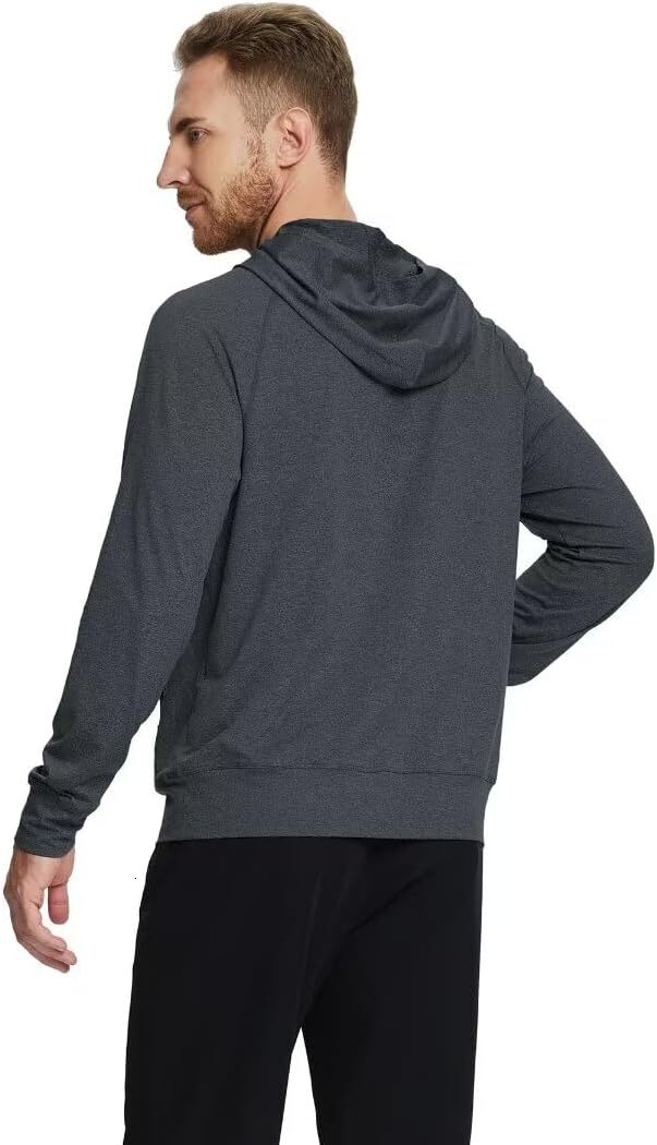 Men's long sleeved kangaroo pocket lightweight mixed color golf quarter zip men's sports shirt hooded pullover Mens clothes